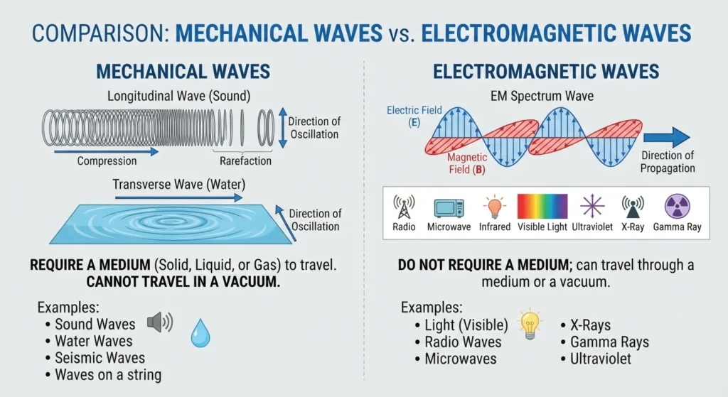 Mechanical Waves vs. Electromagnetic Waves