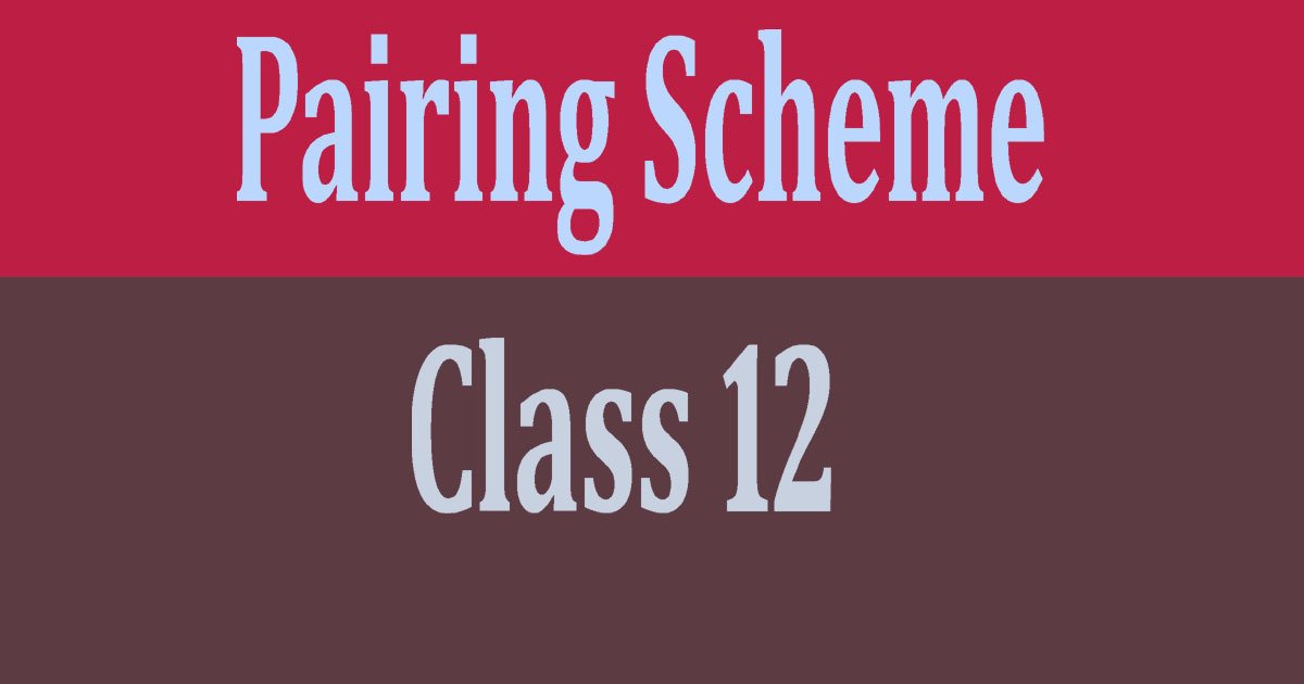 Pairing Scheme of Class 12 2022