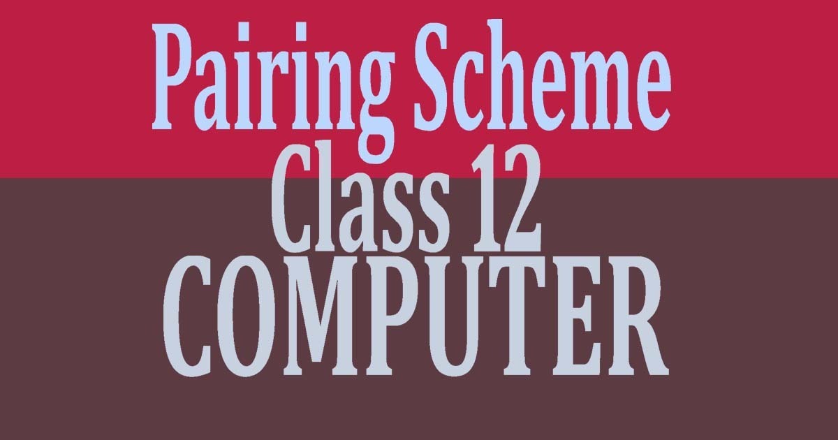 Pairing Scheme of Computer Class 12