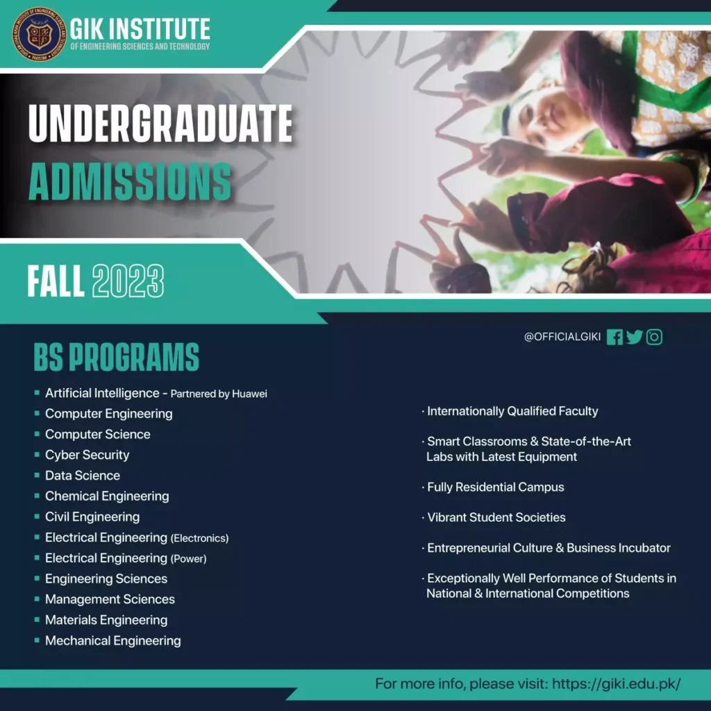 GIKI Admissions 2023