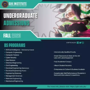 GIKI Admissions 2023