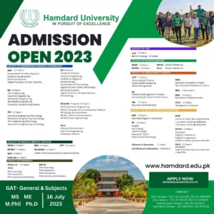 Hamdard University Admission 2023