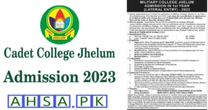 Cadet College Jhelum Admission 2023