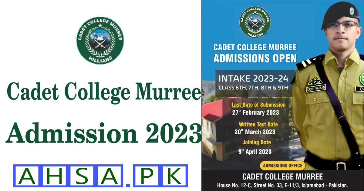 Cadet College Murree Admission 2023