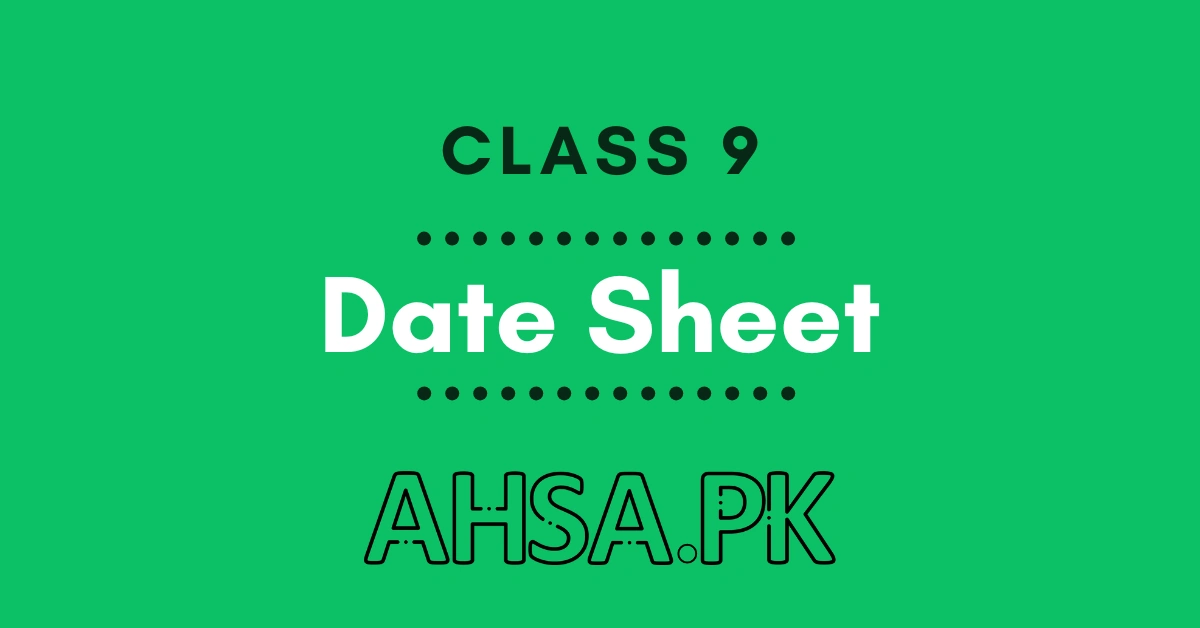 BISE Punjab Boards Class 9 Date Sheet
