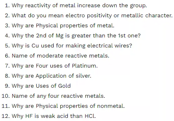 chapter 8 short questions chemistry