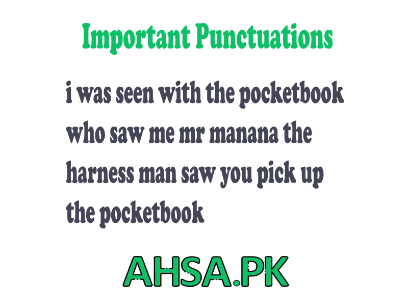 Important Punctuations for 1st Year Exams