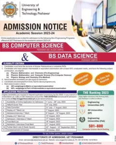 UET Peshawar Admission 2023