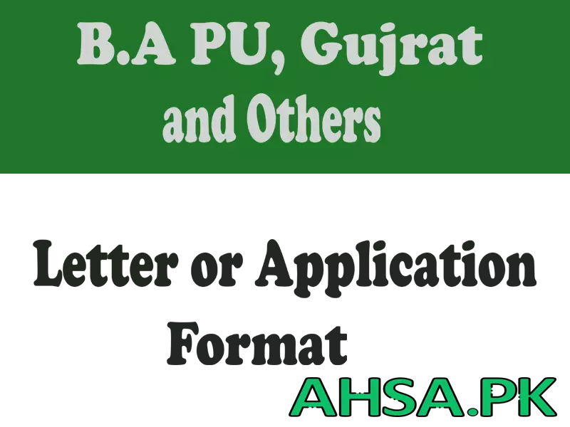 Letter or Application Format for BA English