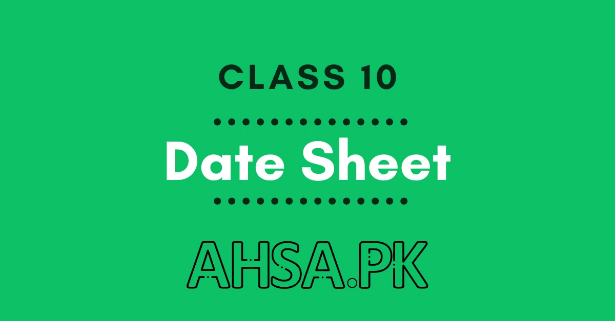 BISE Punjab Board Class 10 Date Sheet