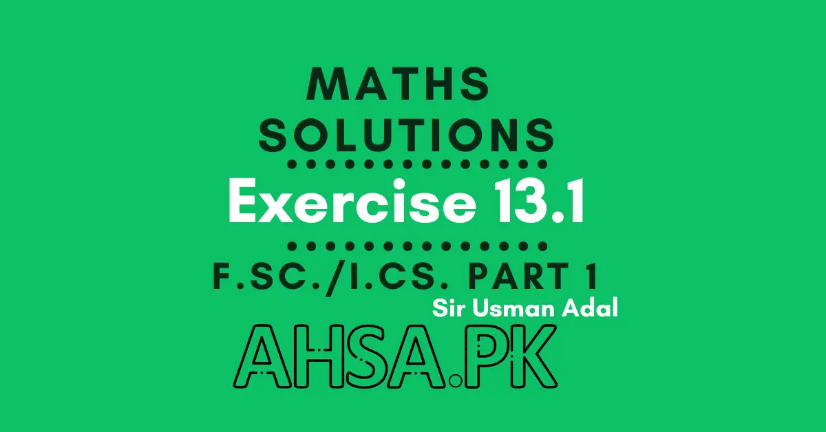 Exercise 13.1 Class 11 Math, in PDF