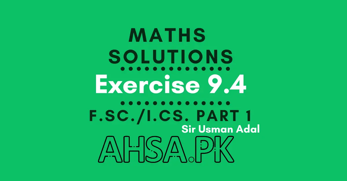 Exercise 9.4 Class 11 Math, in PDF