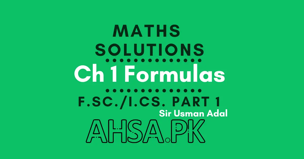 Chapter 1 Formulas Class 11, in PDF