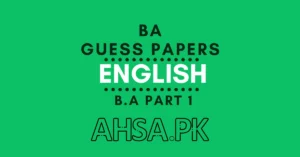 BA Part 1 English Guess Paper