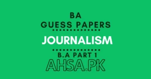 BA Part 1 Journalism Guess Paper