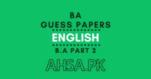 BA Part 2 English Guess Paper