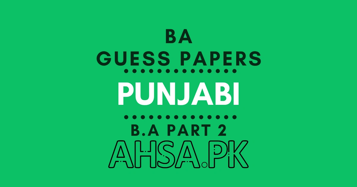 BA Part 2 Punjabi Guess Paper