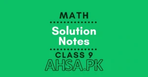 9th Class Math Notes