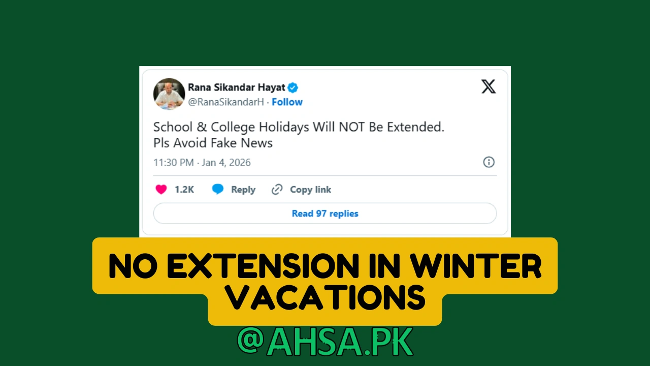 No Extension in Winter Vacations, Schools Reopen January 12